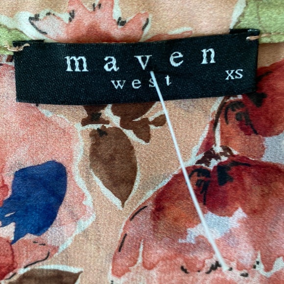 Maven West Floral Layered Tie Sleeve Blouse - XS - Picture 9 of 11